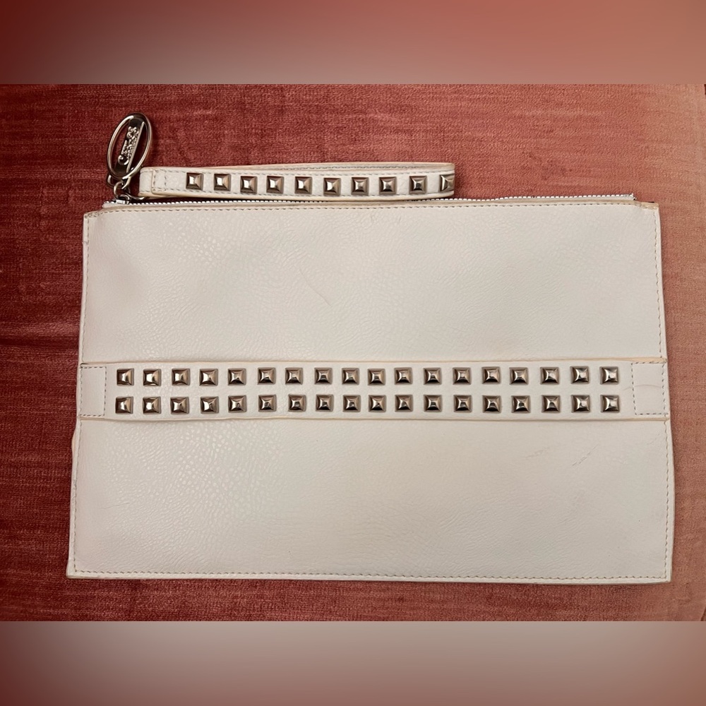 Carlos Santana White Clutch with Wristlet.